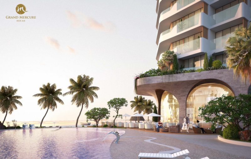 Bể bơi vô cực tại dự án Grand Mercure Hoi An
