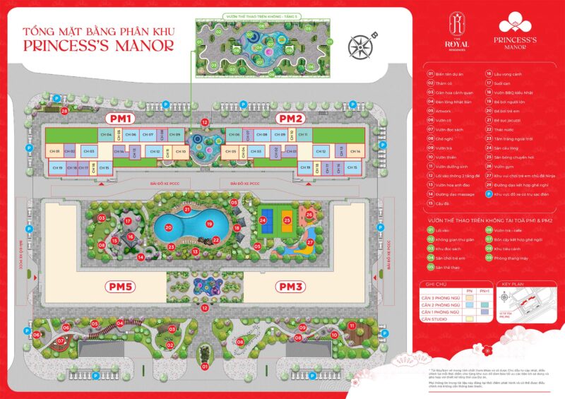 Tổng mặt bằng phân khu Princess's Manor